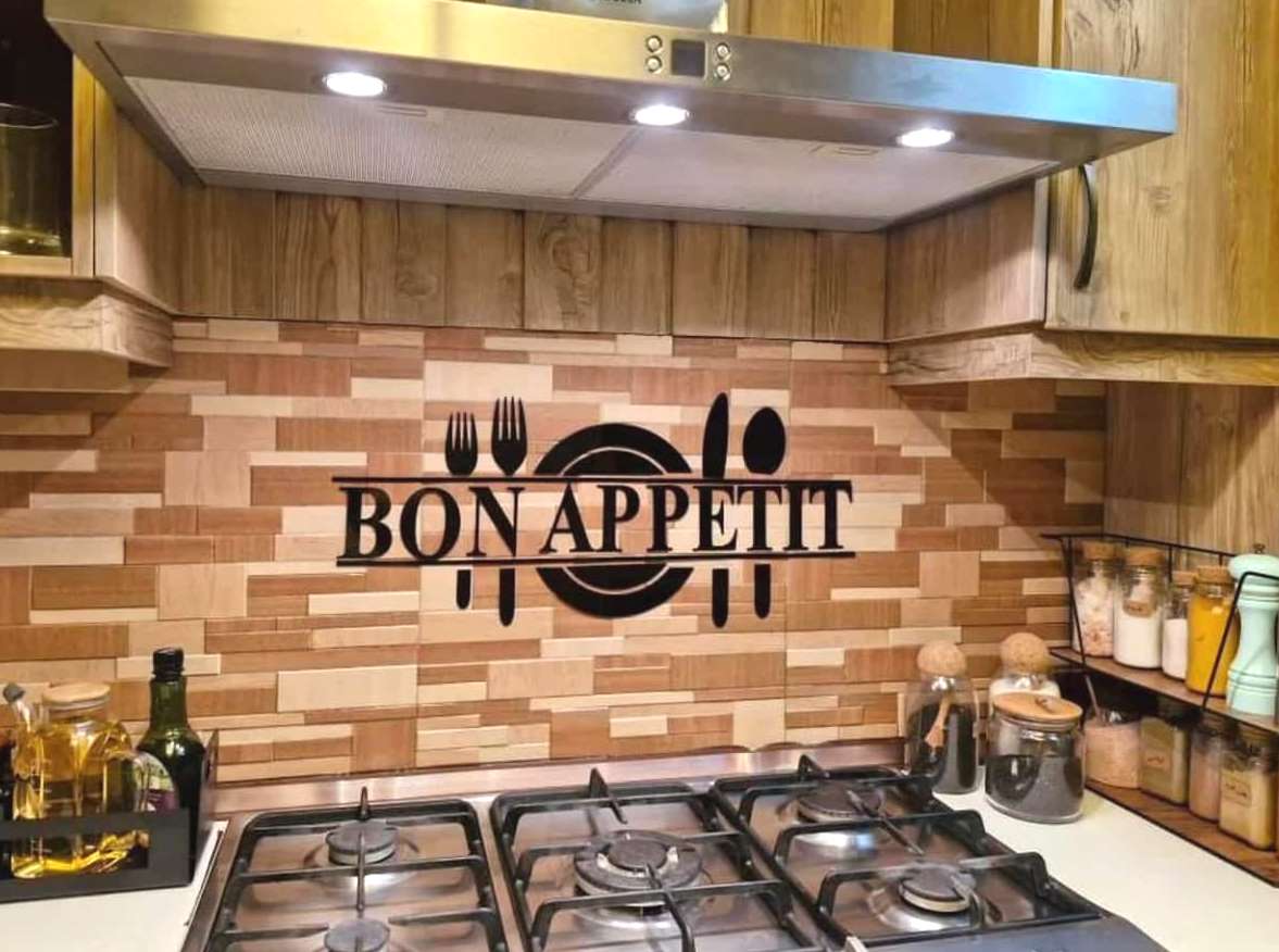 bon appetit تابلو  جمله فرانسوس بون اپدیت ، برچسب دیواری bon appedit